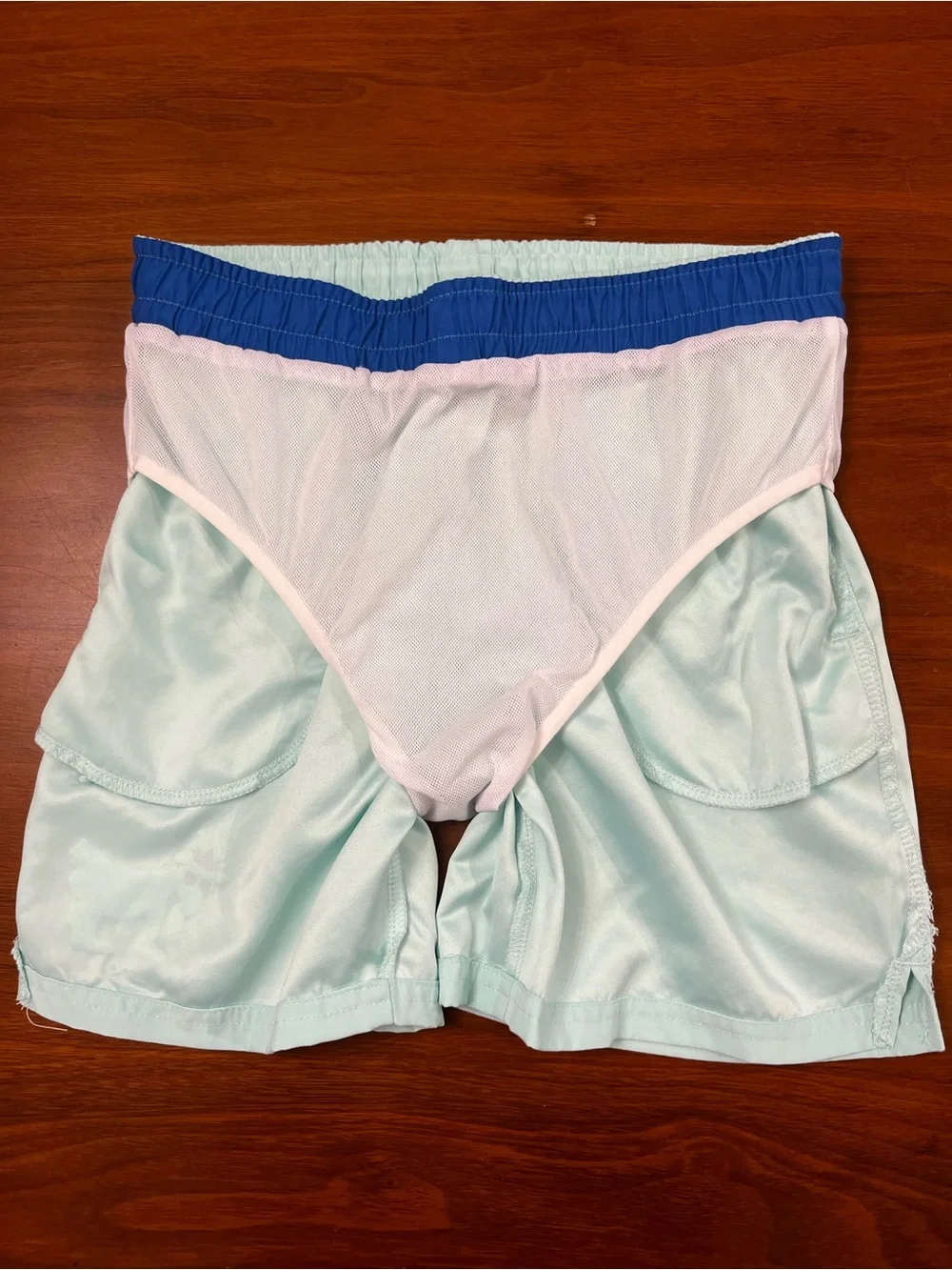 GOAT USA Boys Board Shorts Swim Trunks Youth L Light Blue Drawstring Lined